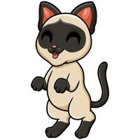 schattig Siamees kat tekenfilm staand vector