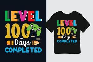 niveau 100 dagen voltooid t-shirt vector