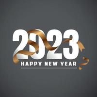 gelukkig nieuw jaar 2023 elegant tekst ontwerp vector