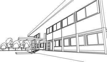 3d illustratie van gebouw project vector