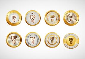 top 10 badges vector
