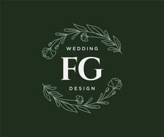 fg initialen brief bruiloft monogram logos verzameling, hand- getrokken modern minimalistisch en bloemen Sjablonen voor uitnodiging kaarten, opslaan de datum, elegant identiteit voor restaurant, boetiek, cafe in vector