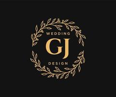 gj initialen brief bruiloft monogram logos verzameling, hand- getrokken modern minimalistisch en bloemen Sjablonen voor uitnodiging kaarten, opslaan de datum, elegant identiteit voor restaurant, boetiek, cafe in vector