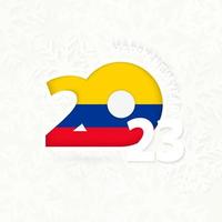 nieuw jaar 2023 voor Colombia Aan sneeuwvlok achtergrond. vector