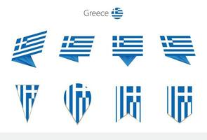 Griekenland nationaal vlag verzameling, acht versies van Griekenland vector vlaggen.