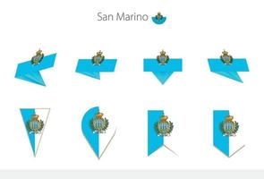 san marino nationaal vlag verzameling, acht versies van san marino vector vlaggen.