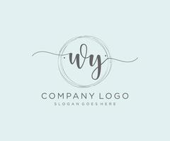 eerste wy vrouwelijk logo. bruikbaar voor natuur, salon, spa, kunstmatig en schoonheid logo's. vlak vector logo ontwerp sjabloon element.