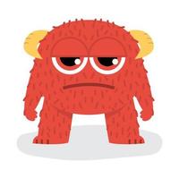 schattig boos rood halloween-monster vector