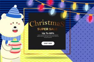 kerst banner super verkoop tot 60 procent sjabloon vector