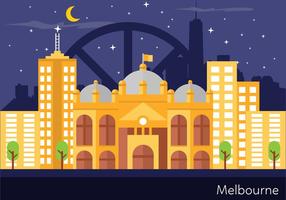 Melbourne Landscape Illustratie vector