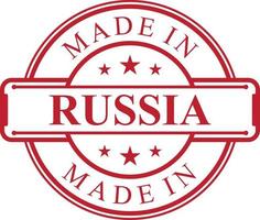 gemaakt in Rusland etiket icoon met rood kleur embleem vector