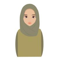 vector icoon hijab meisje voor de helft lichaam