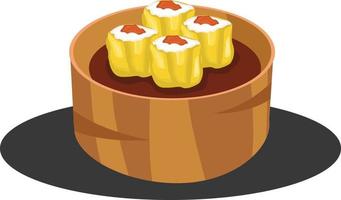 dimsum Aziatisch voedsel vlak ontwerp illustratie vector