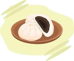 bakpao Aziatisch voedsel vlak ontwerp illustratie vector