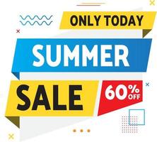 zomer uitverkoop promo 60 uit label korting prijs etiket reclame vector