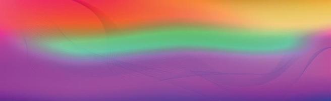 panoramisch kleurrijk abstract elegant multi achtergrond met golvend lijnen - vector