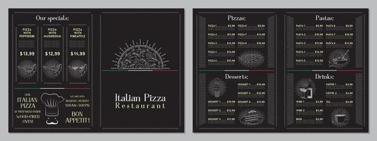 pizza restaurant menu sjabloon vector