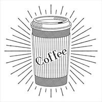 beschikbaar koffie kop - schets illustratie vector