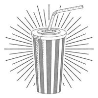 Frisdrank met een rietje - schets illustratie vector