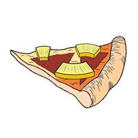 hawaiiaans pizza met ananas illustratie vector