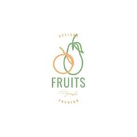 vers fruit lijnen kunst kleurrijk minimalistische logo ontwerp vector