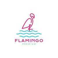 flamingo met meer lijnen abstract logo ontwerp vector