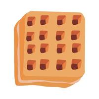 wafel icoon, vector tekening illustratie van wafel, gebakje Product voor ontbijt, zoet tussendoortje, geïsoleerd gekleurde clip art Aan wit achtergrond.