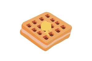 wafel icoon, vector illustratie van een wafel, een gebakje voor ontbijt, een zoet tussendoortje