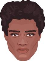 gedetailleerd vector portret van een knap Afrikaanse mannetje met een golvend afro kapsel. geweldig realistisch avatar voor sociaal media.