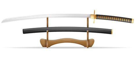 katana zwaard Ninja wapen Japans krijger Sluipmoordenaar vector illustratie geïsoleerd Aan wit achtergrond