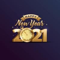 gelukkig nieuwjaar 2021 typografie voor wenskaart vector