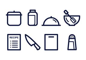 Gratis Cooking Lineaire Icon Set vector