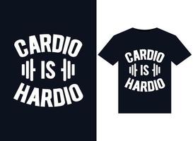 cardio is moeilijk illustraties voor drukklare t-shirts ontwerp vector