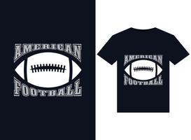 Amerikaans Amerikaans voetbal illustraties voor drukklare t-shirts ontwerp vector