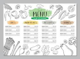veganistisch restaurant menu sjabloon vector