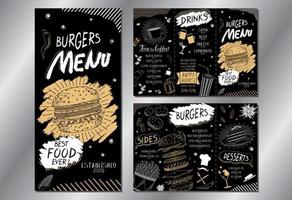 wijnoogst hamburger menu sjabloon vector