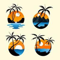 strand zomer logo sjabloon ontwerp vector