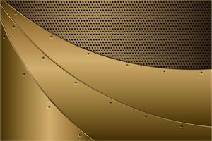 metallic gouden gebogen panelen met geperforeerde textuur vector