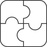 decoupeerzaag puzzel sjabloon van vier stukken icoon logo vector