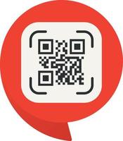 qr code scannen me in toespraak bubbel, scannen me concept, icoon. vector