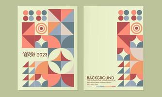 reeks van retro meetkundig dekt. abstract bauhaus vorm wedstrijd. vector Hoes illustratie