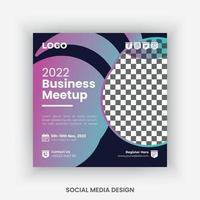 conferentie, bedrijf Ontmoeten, webinar sociaal media post ontwerp sjabloon vector