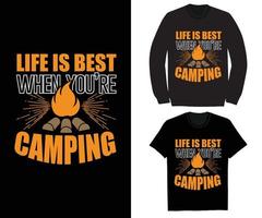 leven is het beste wanneer jij bent camping t overhemd vector
