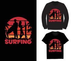 surfing t overhemd ontwerp voor uw bedrijf. vector