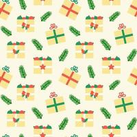 nieuw jaar naadloos patroon met vakantie cadeaus en dozen. vector illustratie. verpakking papier en textiel Kerstmis ontwerp.