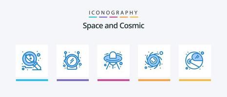 ruimte blauw 5 icoon pak inclusief ruimte. astronaut. buitenaards wezen. planeet. astronomie. creatief pictogrammen ontwerp vector
