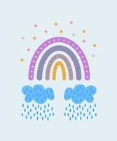 schattig boho regenboog vector