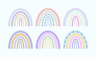 schattig boho regenboog reeks vector