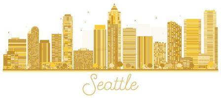 Seattle stad horizon gouden silhouet. vector