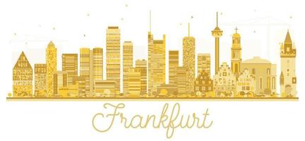 Frankfurt Duitsland stad horizon gouden silhouet. vector